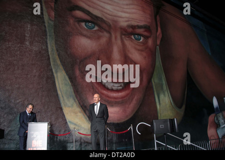 Bruce Willis 'A Good Day To Die Hard' Fototapete Enthüllung, Fox Studio Lot, Century City, ca 31.01.13 Stockfoto