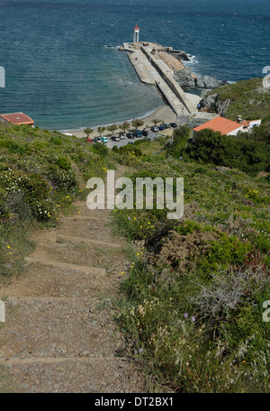 am Meer Wandern trail Port Vendres Frankreich Stockfoto