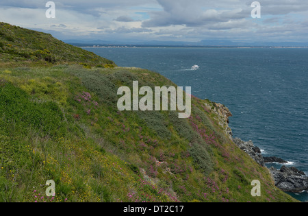 am Meer Wandern trail Port Vendres Frankreich Stockfoto