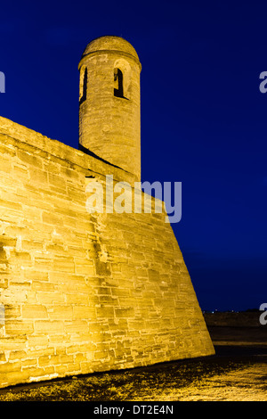 Historischen Castillo de San Marcos in der Dämmerung in St. Augustine, Florida Stockfoto