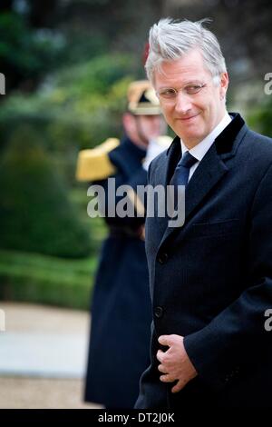 Paris, Frankreich. 6. Februar 2014. König Philippe (Filip) und Königin von Belgien besuchen Sie die Nationalversammlung in Paris, Frankreich, 6. Februar 2014. Foto: Dpa/Patrick van Katwijk/Alamy Live News Stockfoto