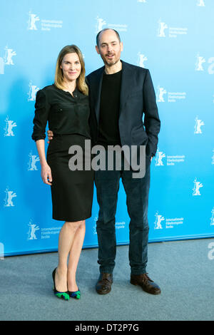 Berlin, Deutschland. 7. Februar 2014.  Regisseur Edward Berger präsentiert den neuen Film "Jack" im Berlinale mit den Schauspielern Ivo Pietzcker und Luise Heyer. Goncalo Silva/Alamy Live-Nachrichten. Stockfoto