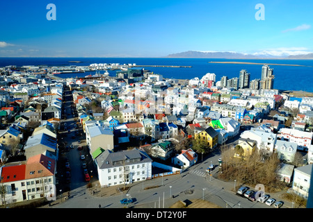 Erhöhten Blick über abfließt, Island Stockfoto