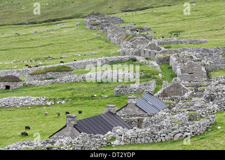 Die Straße im Dorf Bucht auf Hirta, St Kilda Stockfoto