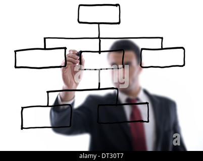 Business-Mann zeichnen Sie Diagramm mit marker Stockfoto