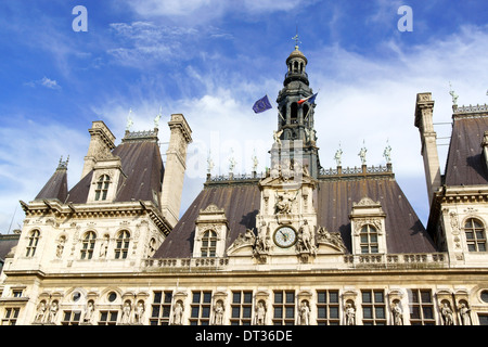Das Hotel de Ville (Rathaus) im Neorenaissance-Stil, Paris, Frankreich. Stockfoto