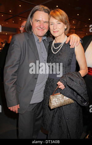 Wolfgang Krause Zwieback und Corinna Harfouch während der Eröffnung feiern auf der 64. Internationalen Filmfestspiele Berlin / Berlinale 2014 am 6. Februar 2014 in Berlin, Deutschland. Stockfoto