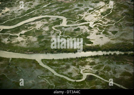 Luftaufnahme des Fraser River Delta, British Columbia, Kanada Stockfoto