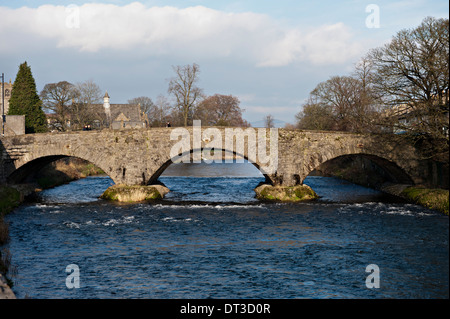 Die Nether Brücke über den Fluss Kent in Kendal, Cumbria, UK Stockfoto