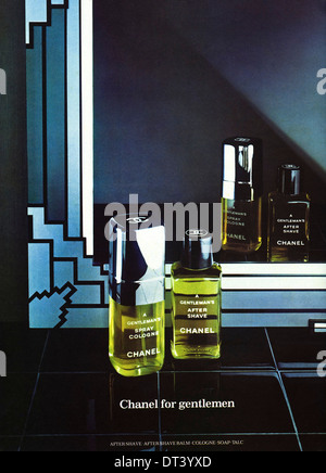 1970er Jahre Mode Magazin Werbung Werbung CHANEL für Herren, Anzeige ca. 1975 Stockfoto