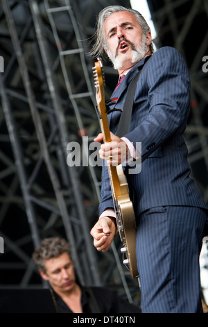 Mailand Rho. 4. Juni 2012. Der belgische Rockband führt TRIGGERFINGER live in der Arena Fiera di Milano Stockfoto