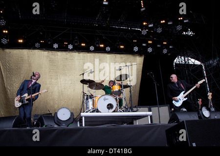 Mailand Rho. 4. Juni 2012. Der belgische Rockband führt TRIGGERFINGER live in der Arena Fiera di Milano Stockfoto