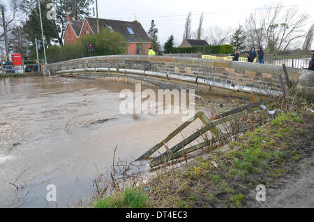 Burrowbridge, Somerset, UK. 8. Februar 2014.  UK Überschwemmungen in Burrowbridge in Somerset, Robert Timoney/AlamyLiveNews. Stockfoto