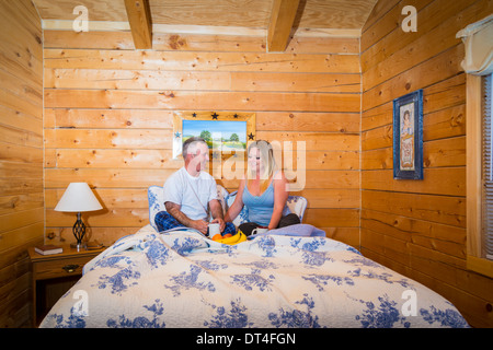 Frühstück im Bett Stockfoto