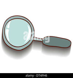 Die Bildschirmlupe auf einem weißen Hintergrund Stockfoto