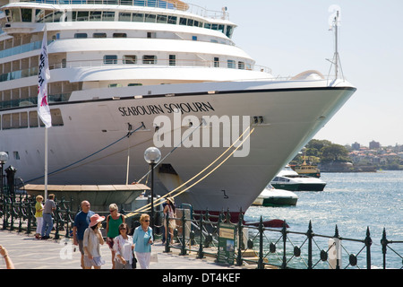 Kreuzfahrtschiff Seabourn Aufenthalt in Circular Quay, Sydney Stockfoto