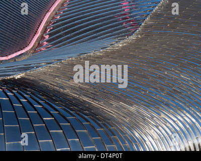 Ein Detail der Außenverkleidung des ikonischen und exzentrischen geschlossen die öffentlichen Gebäude jetzt als Zentrum für die Kunst. Stockfoto