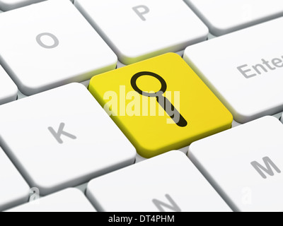Datenkonzept: Suche auf Computer Tastatur Hintergrund Stockfoto