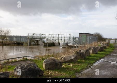 Burrowbridge Somerset England UK Überschwemmungen auf der Somerset Levels Februar 2014 Stockfoto