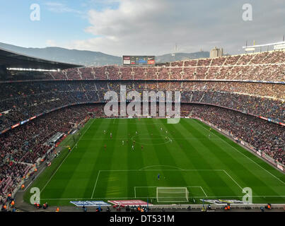 Barcelona, Spanien. 1. Februar 2014. Das Camp Nou Stadion in Barcelona, Spanien, 1. Februar 2014. Barcelona verlor das Match 2-3. Foto: Soeren Stache/Dpa/Alamy Live News Stockfoto