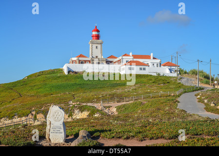 Leuchtturm in Cabo da Roca, Portugal, der westlichste Punkt Europas Stockfoto