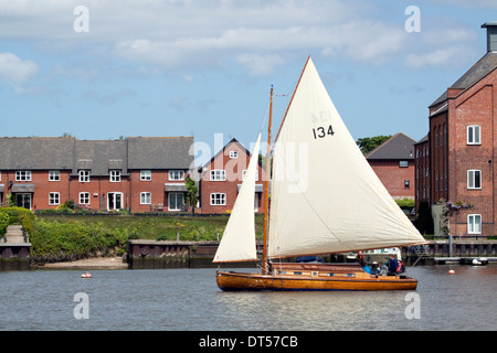 Segeln am Oulton Broad nahe Lowestoft Stockfoto