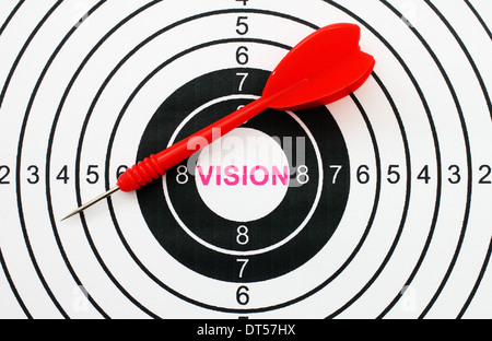 Vision-Text im Ziel Stockfoto