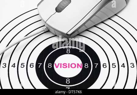 Vision-Text im Ziel Stockfoto