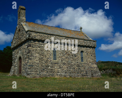 Traditionelles walisisches Stein Kapelle St Non Bay, Wales. Stockfoto