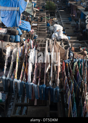 Dhobi Ghat, weltweit größte Outdoor-Wäsche Stockfoto