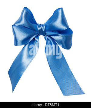 Blaue Schleife, ribbon isoliert auf weiss Stockfoto