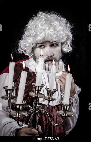 Lustig, 18. Jahrhundert, Gentleman Rokoko Perücke Stockfoto