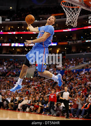 Los Angeles, Kalifornien, USA. 9. Februar 2014. BLAKE GRIFFIN, der die Los Angeles Clippers, tunkt den Ball während der NBA-Spiel zwischen den Los Angeles Clippers und die Philadelphia 76ers im Staples Center. Bildnachweis: Csm/Alamy Live-Nachrichten Stockfoto