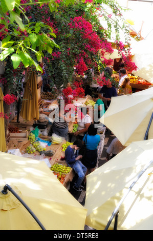 Die indoor Obst und Gemüse Markt Mercado Dos Lavradores Funchal, Madeira Portugal Stockfoto