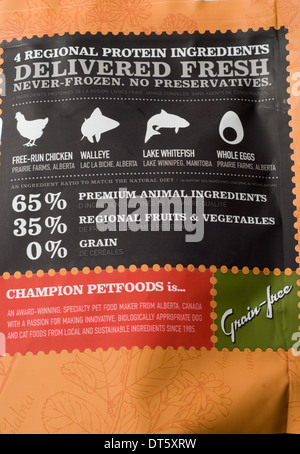 Acana Korn kostenlos Katze Lebensmittelverpackungen Stockfoto