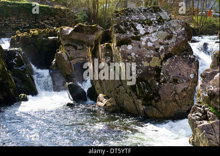 Wasserfall bei Betwys-y-Coed, Snowdonia, Nordwales Stockfoto