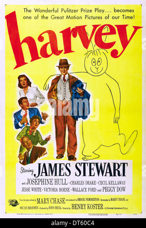 PEGGY DOW, Charles Drake, JOSEPHINE HULL, CECIL KELLAWAY, James Stewart, Plakat, Harvey, 1950 Stockfoto