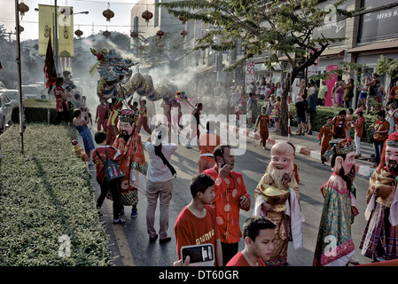 Chinesische Neujahrsparade. Hua hin Thailand S. E. Asien 2014 Stockfoto