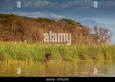 Fischer, Lake Chamo Arba Minch, Äthiopien Stockfoto