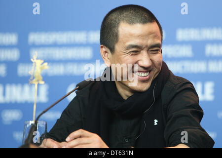 Berlin, Deutschland. 10. Februar 2014. Regisseur Lou Ye besucht eine Pressekonferenz um den Film "Blind Massage" auf der 64. Internationalen Filmfestspiele Berlinale in Berlin, Deutschland, am 10. Februar 2014 zu fördern. "Blinde Massage" ist eines der drei chinesischen Filme für Preise in das Wettbewerbsprogramm wetteifern. Bildnachweis: Zhang Fan/Xinhua/Alamy Live-Nachrichten Stockfoto