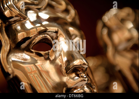 Die letzten Vorbereitungen sind BAFTA Awards vor der 2014 British Academy of Film and Television Arts getroffen. Stockfoto