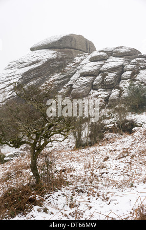 Blackingstone Rockin Winter, Dartmoor, Devon, Großbritannien Stockfoto