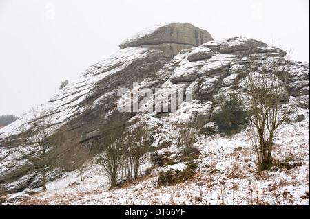 Blackingstone Rockin Winter, Dartmoor, Devon, Großbritannien Stockfoto