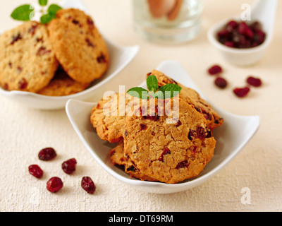 Cranberry-Cookies. Rezept zur Verfügung. Stockfoto