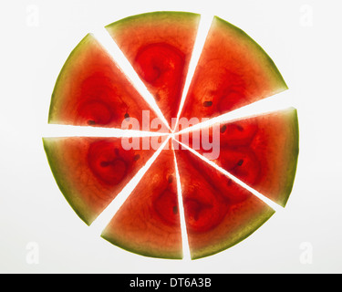 Organischen Wassermelone Scheiben Stockfoto