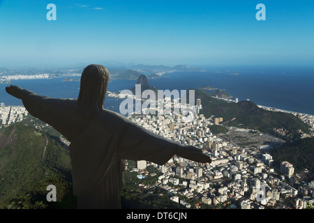 Die Christusstatue und der Küste, Rio De Janeiro, Brasilien Stockfoto