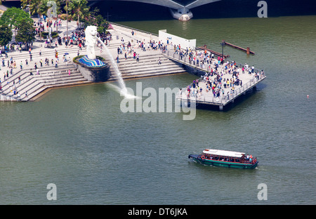 Der Merlion Statue am Marina Bay, Singapur Stockfoto