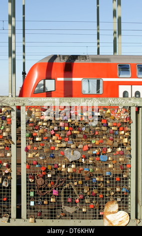 Hohenzollernbrücke Köln Stockfoto