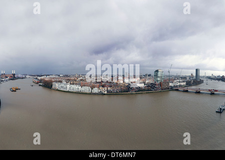 Panorama von St. Georges Wharf Tower Stockfoto