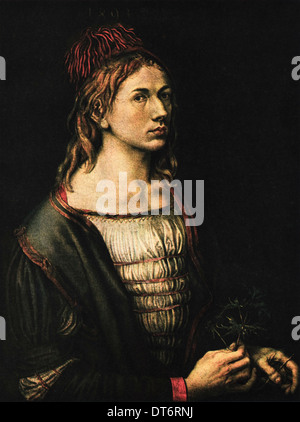 Self Portrait Öl auf Pergament von Albrecht Dürer ca. 1493 deutscher Künstler 1471-1528 Stockfoto